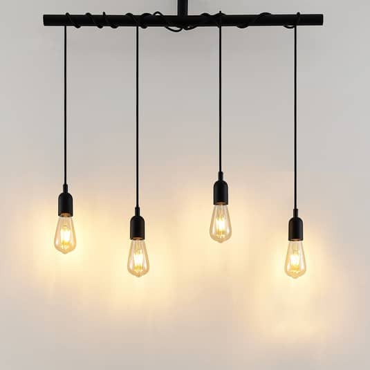B-Ware Lindby Kravos Hängelampe Hängeleuchte Pendelleuchte Deckenlampe Leuchte Schwarz  - 4251096585513