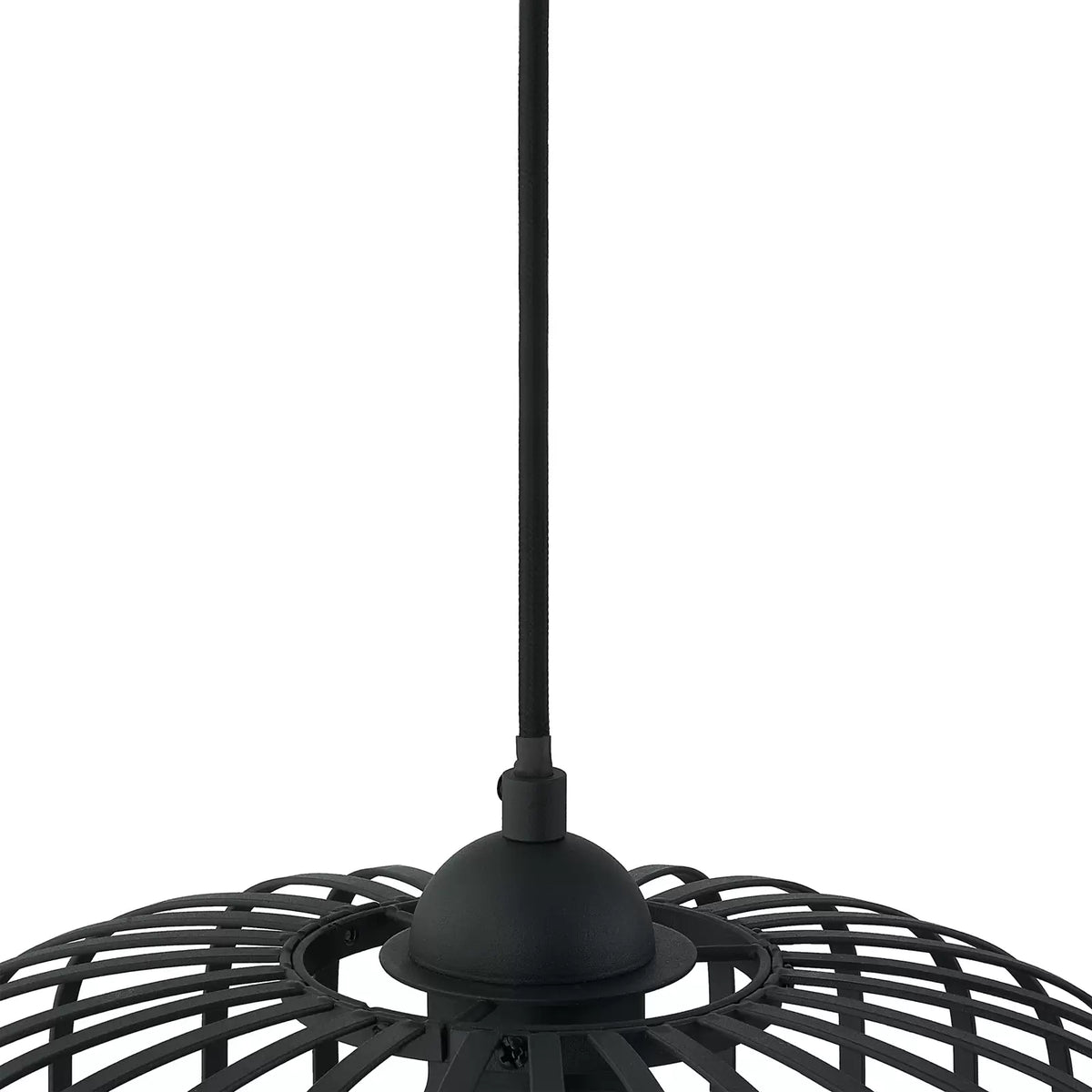 Lindby Krish Pendellampe schwarz Eisen Käfigoptik 3-flammig dimmbar 90 cm - 4251911761832