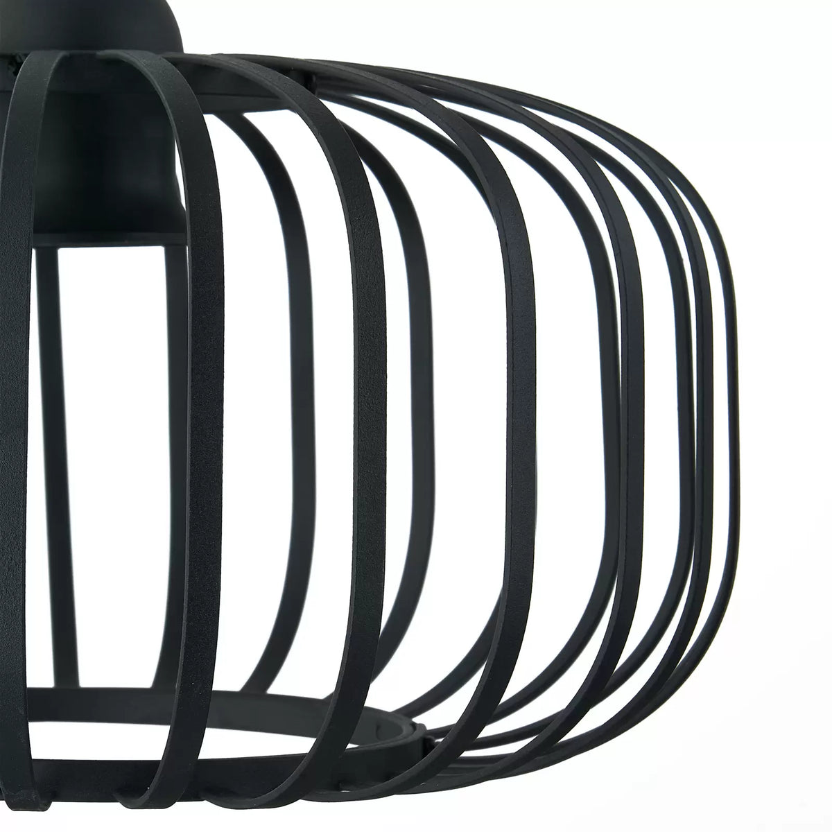 Lindby Krish Pendellampe schwarz Eisen Käfigoptik 3-flammig dimmbar 90 cm - 4251911761832