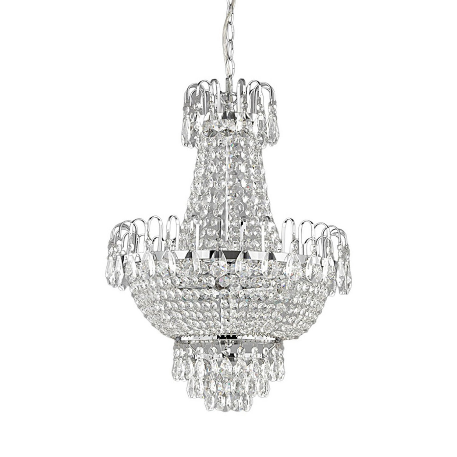 B-Ware Lindby Kristall Pendelleuchte Casparia Kronleuchter Deckenlampe Lampe E14 Chrom - 4251096509366