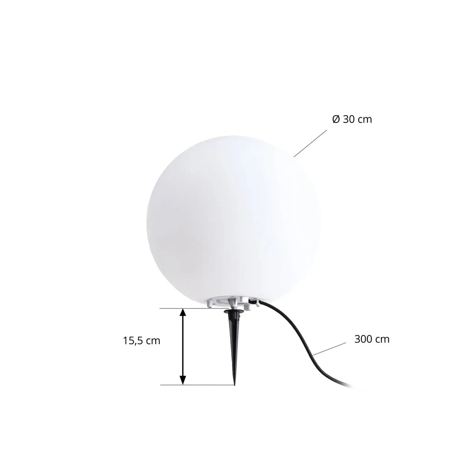 B-Ware Lindby Außenleuchte Gartenleuchte Kugel 30 Cm Valyra Weiß Erdspieß E27 Led Ip54 - 4255830910418