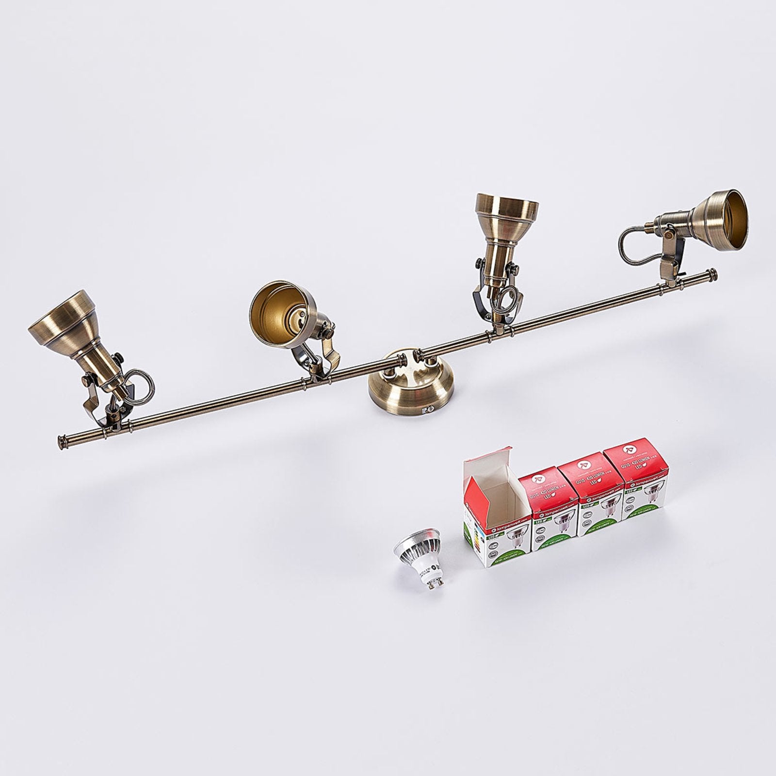 Lindby Deckenlampe Perseas Hängelampe Deckenstrahler Lampe GU10 altmessing - 4251096502428