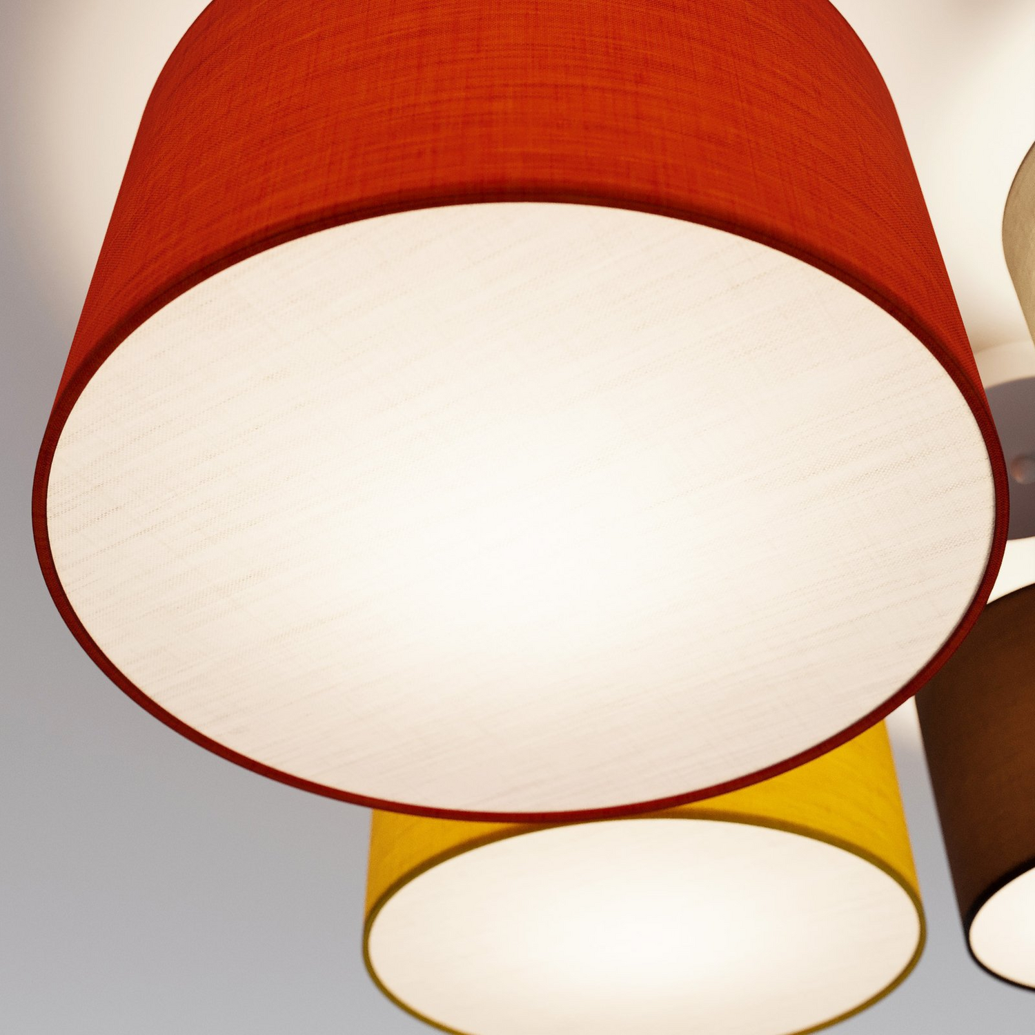 Lindby Laurenz Plafonnier, 5 lumières, 90 cm, Rouge, G585, B-Stock 