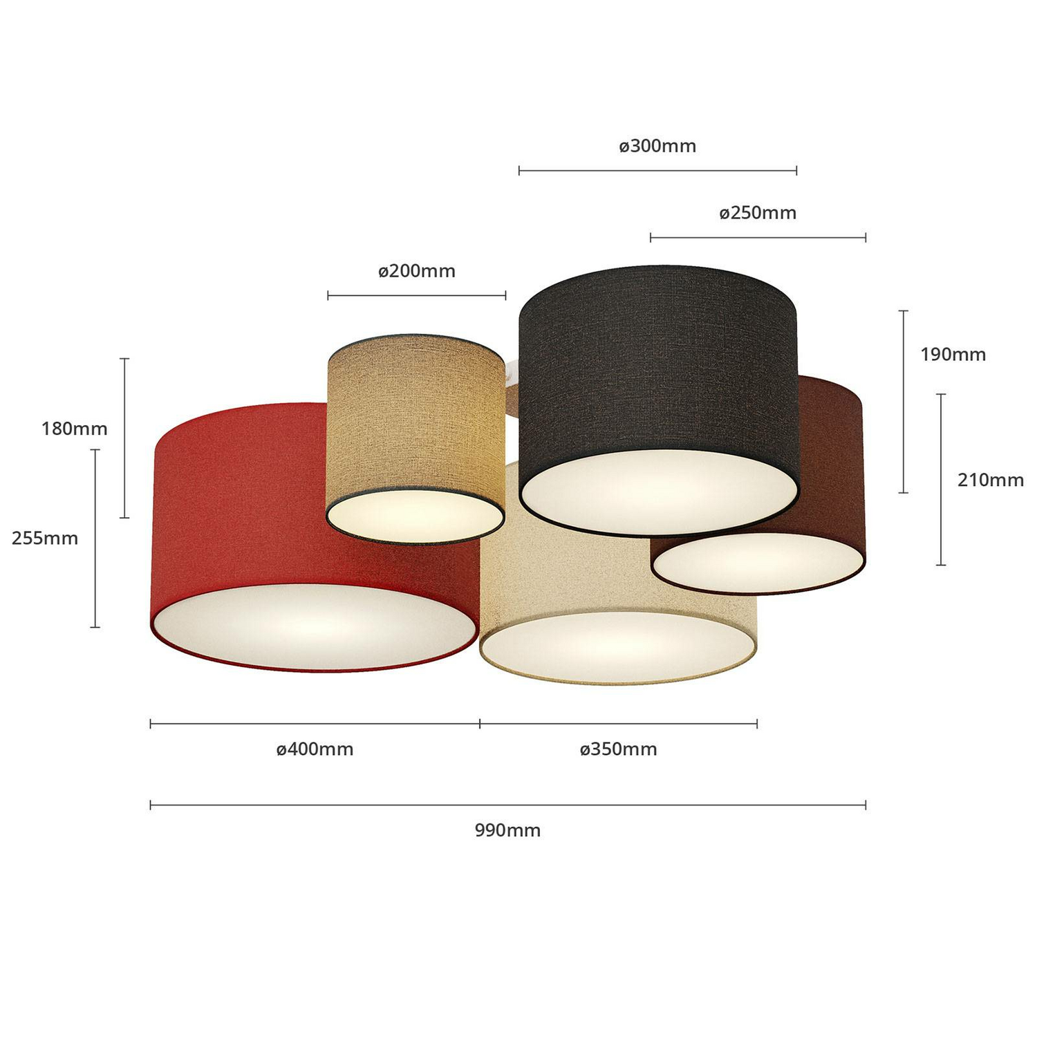 B-Ware Lindby Laurenz Deckenlampe Deckenlampe Lampe Wohnzimmerlampe 5 Fl. E27 Bunt - 4251096585384