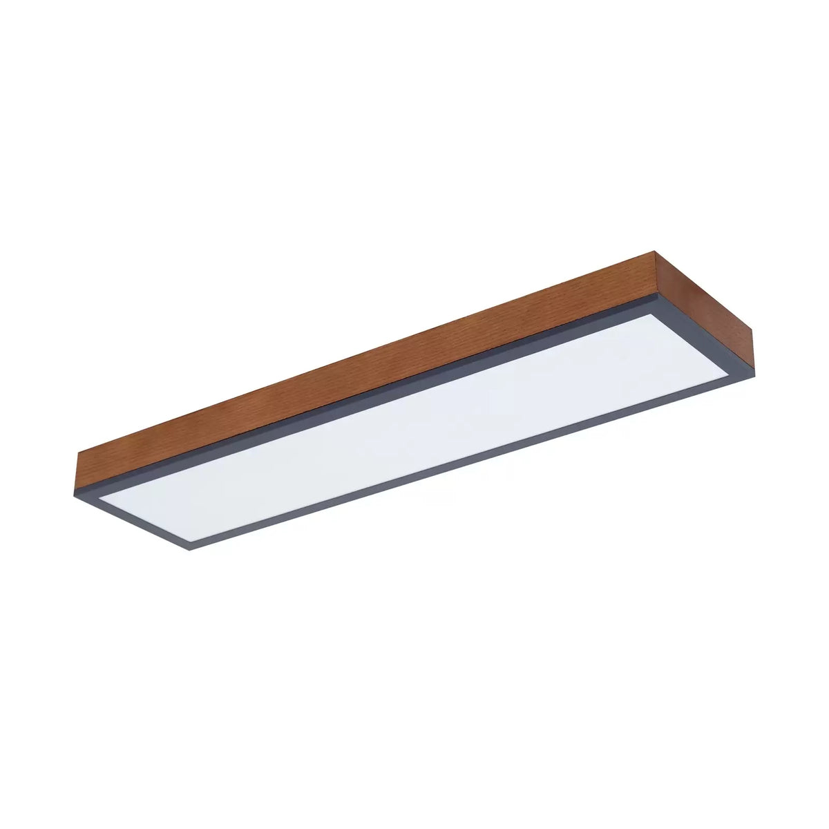Lindby Deckenleuchte Deckenlampe LED Laviona Holzdekor graphitgrau weiß 80 cm - 4251911747058