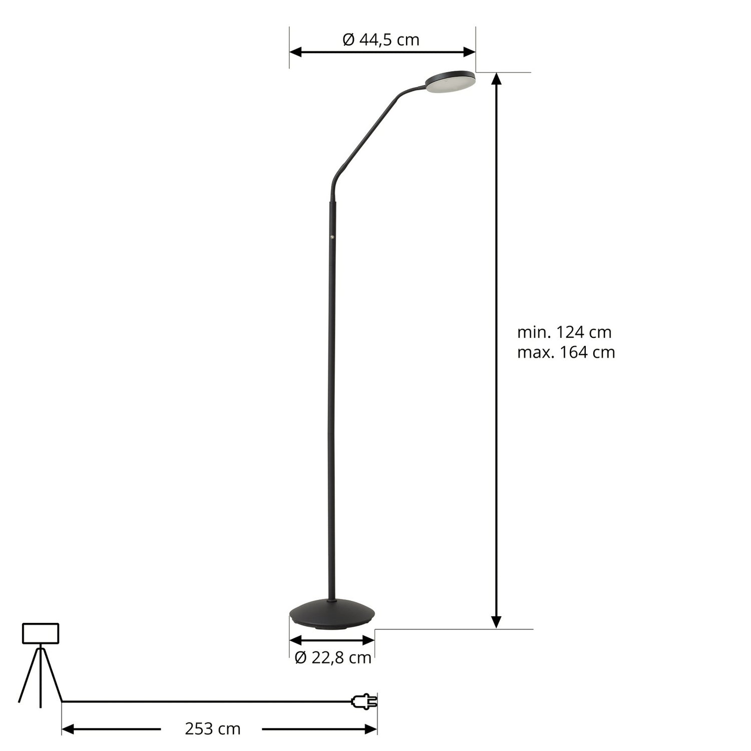 B-Ware Lindby Stehleuchte Standlampe Led Akku Elvyn Dimmer Schwarz Verstellbar Dimmbar - 4255830903632