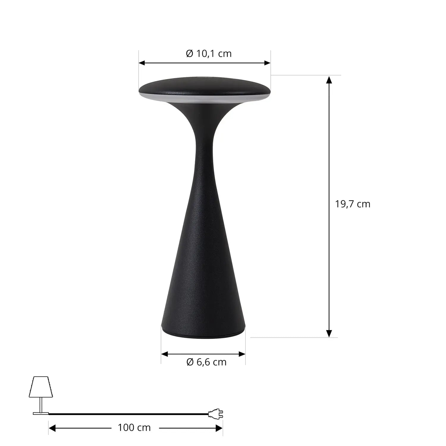 B-Ware Lindby Led Akku Tischlampe Beleuchtung Evelen Schwarz Ip54 Cct 3 Stufen  - 4251911773934