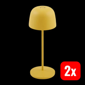 B-Ware Lindby Tischleuchte Lampe Led Akku Arietty Gelb Dimmbar 27,5 Cm Ip65 Usb 2 Stück