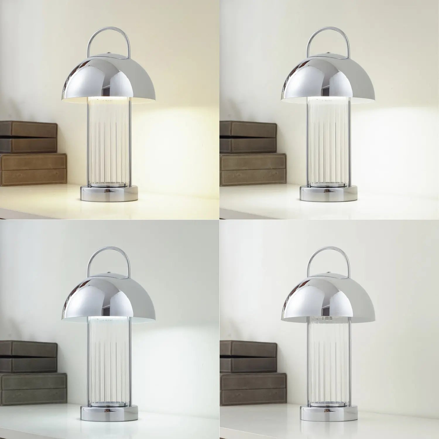 B-Ware Lindby Tischleuchte Lampe Akku Led Mareli Chrom Schalter Dimmer Usb Akku Kabel  - 4251911792621