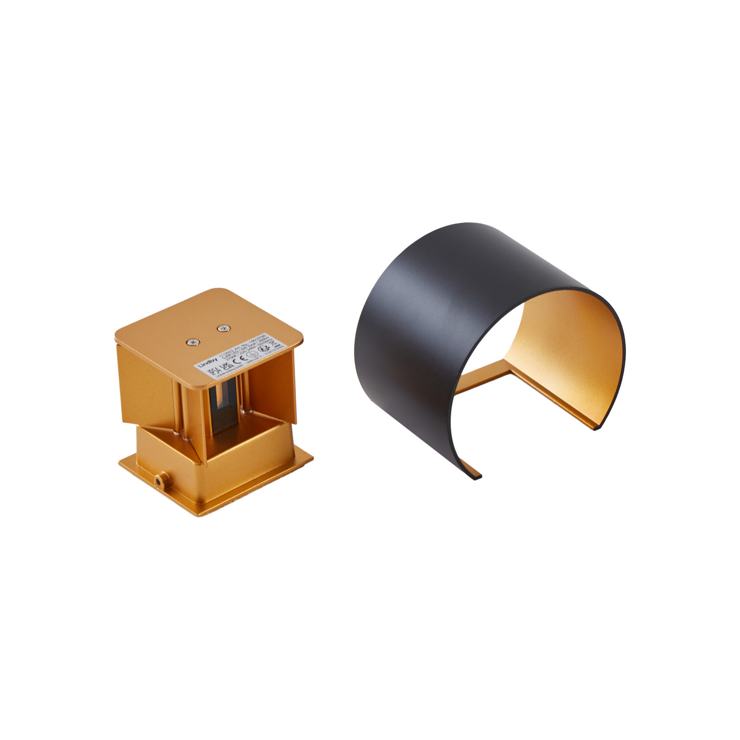 B-Ware Lindby Led Außendwandleuchte Außenlampe Nivar Rund Schwarz 2 Stück - 4251911774245