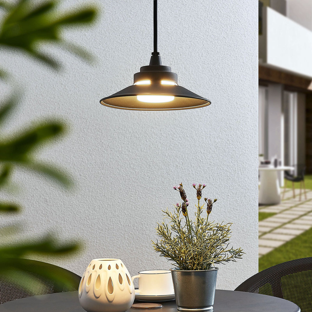 Lindby Außenhängeleuchte Pendellampe LED Cassia dunkelgrau Außenbereich631 - 4251096562910
