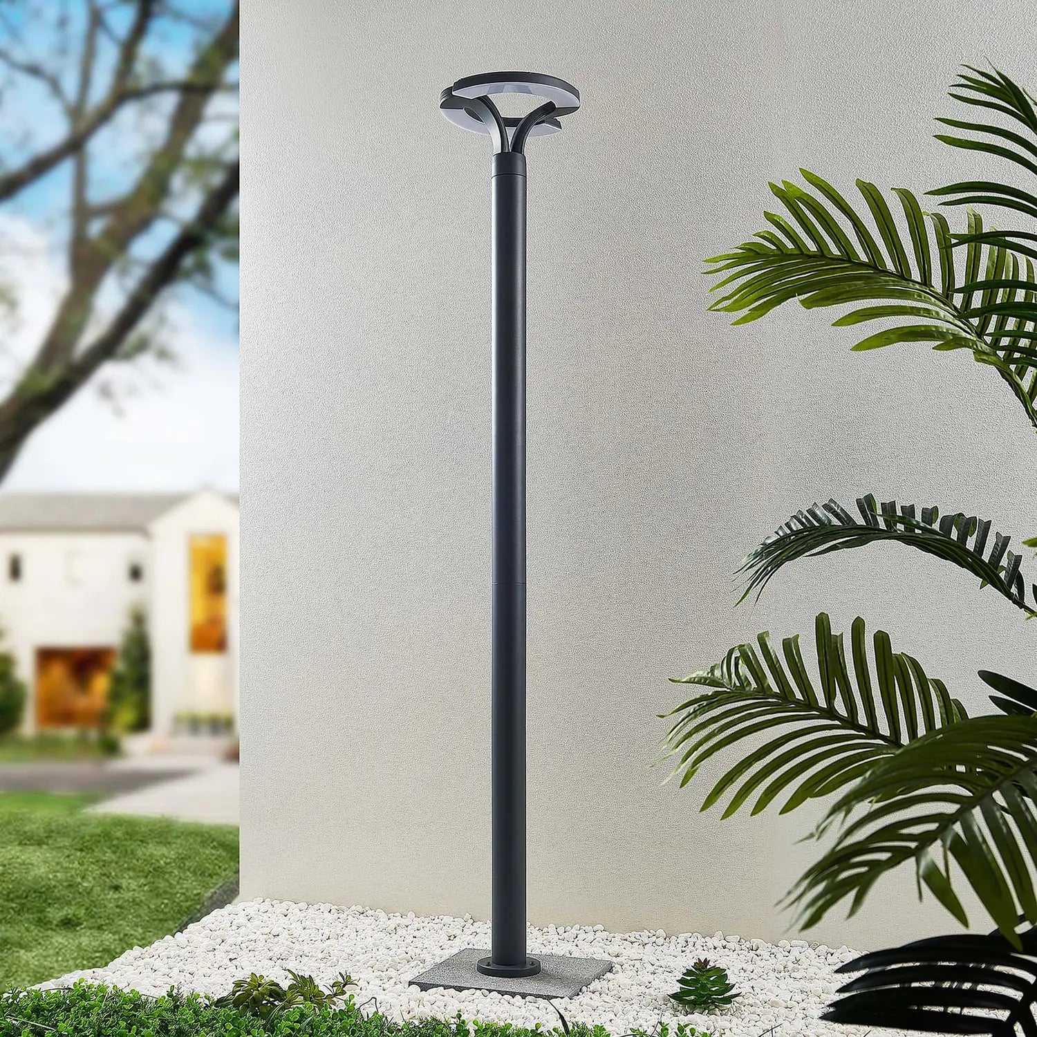 B-Ware Lindby Außenleuchte Mastleuchte Led Kreis Dunkelgrau Aluminium Siehe Text - 4251911734232