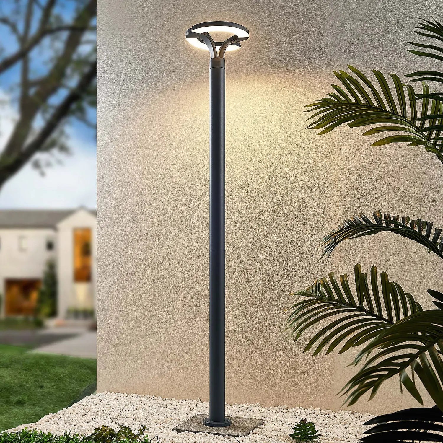 B-Ware Lindby Außenleuchte Mastleuchte Led Kreis Dunkelgrau Aluminium Siehe Text - 4251911734232