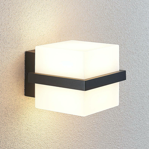 B-Ware Lindby Außenwandleuchte Wandlampe Led Lampe Anthrazit Opalweiß Aluminium Polycar