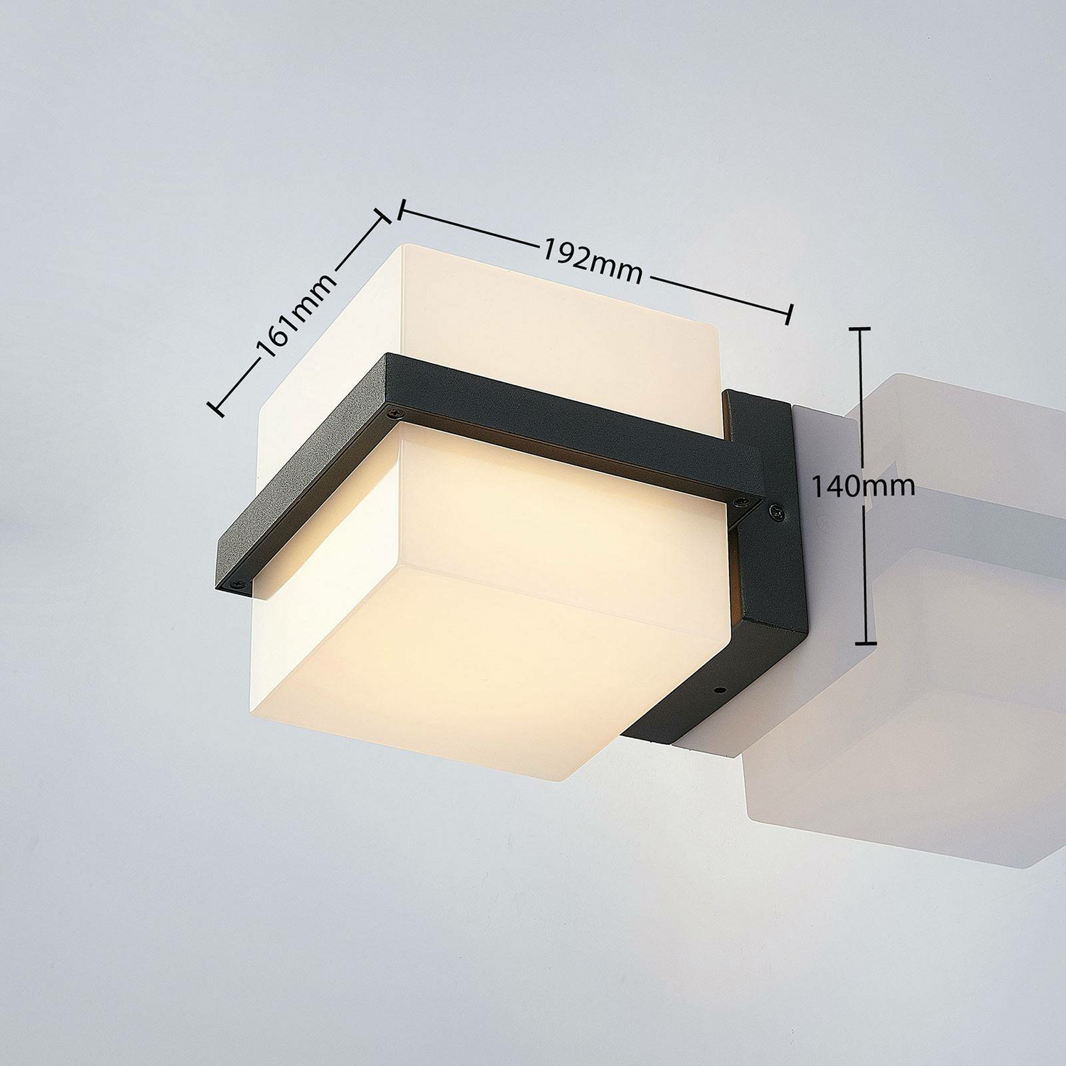 B-Ware Lindby Außenwandleuchte Wandlampe Led Lampe Anthrazit Opalweiß Aluminium Polycar