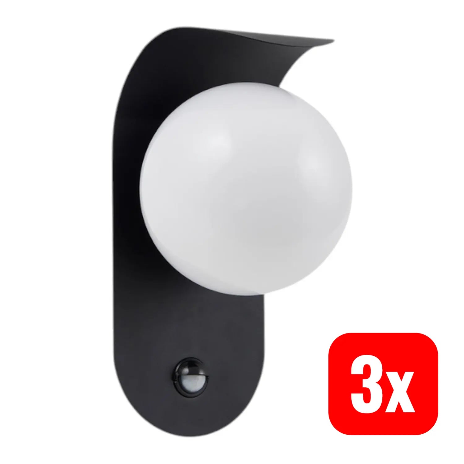 B-Ware Lindby Led Außenwandleuchte Lampe Sensor Außenleuchte Schwarz Weiß Alu 3 Stück - 4251911786132