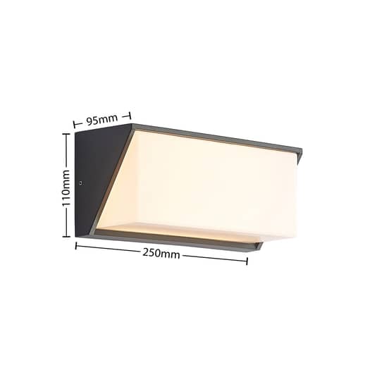 Lindby Außenleuchte Wandlampe LED dunkelgrau IP65 Außenlampe warmweiß 25 cm - 4251911706185