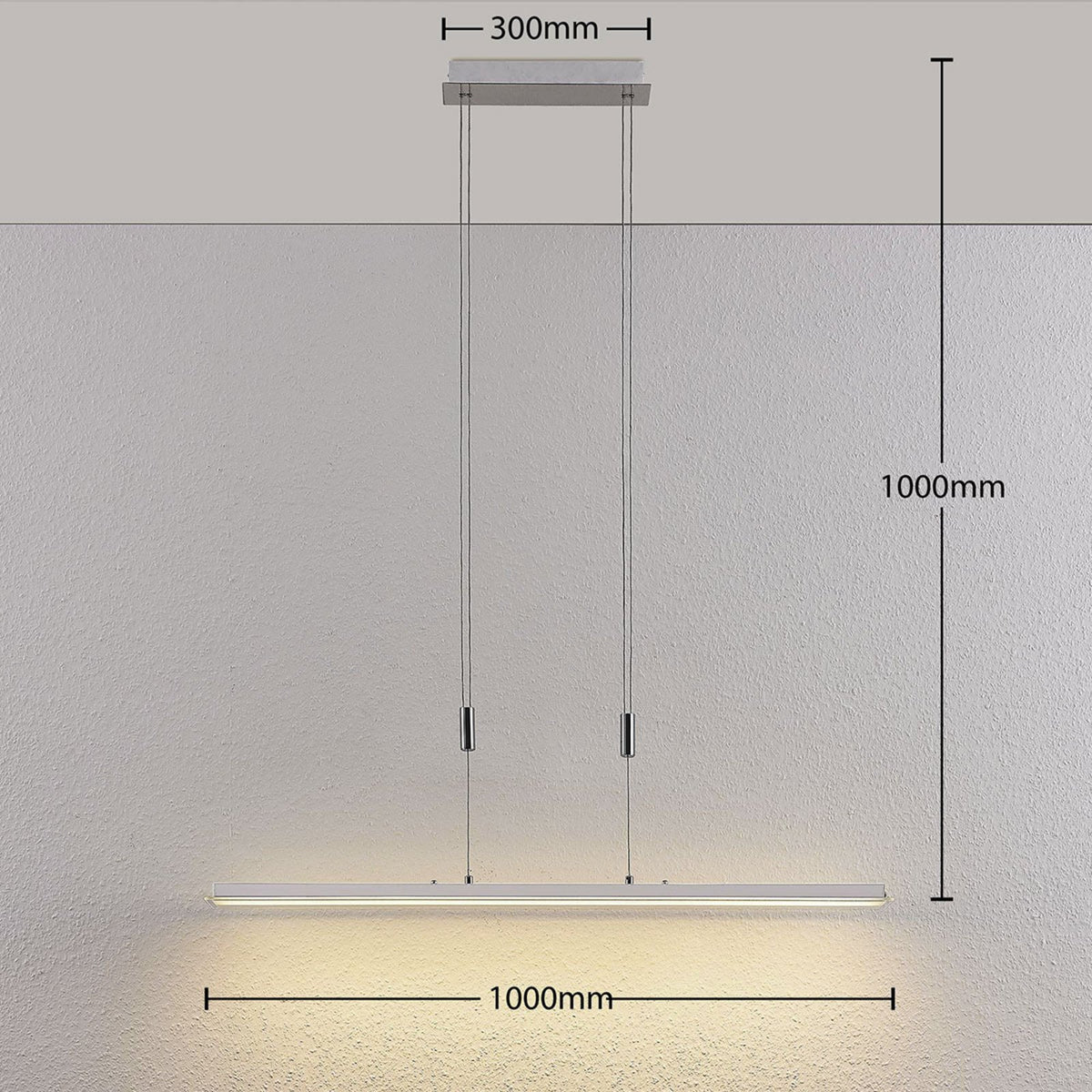 Lindby Pendelleuchte Hängeleuchte LED Balkenleuchte Sladja chrom Glas Touchdimme - 4251096549119