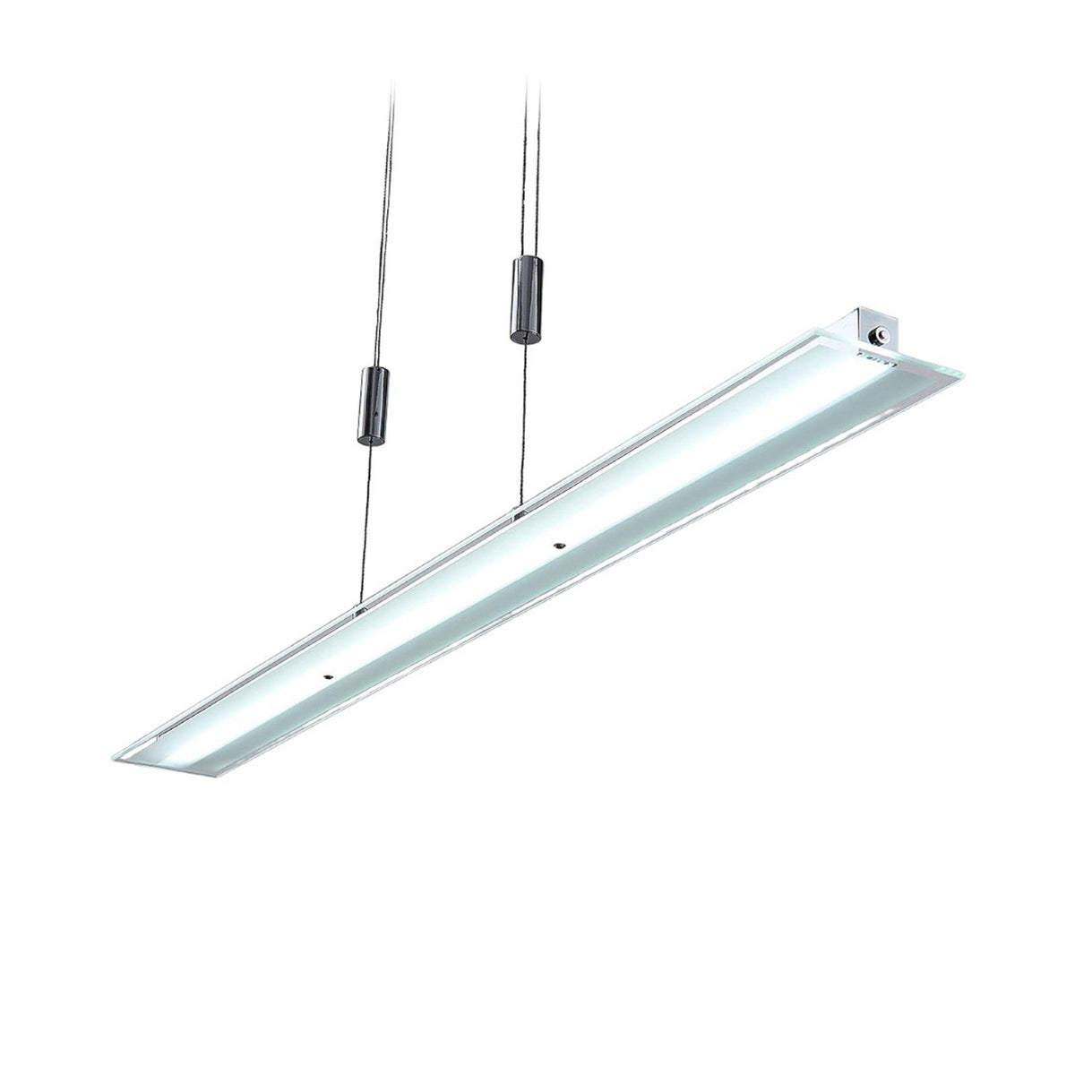Lindby Pendelleuchte Hängeleuchte LED Balkenleuchte Sladja chrom Glas Touchdimme - 4251096549119