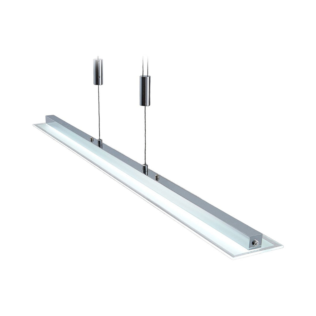 Lindby Pendelleuchte Hängeleuchte LED Balkenleuchte Sladja chrom Glas Touchdimme - 4251096549119