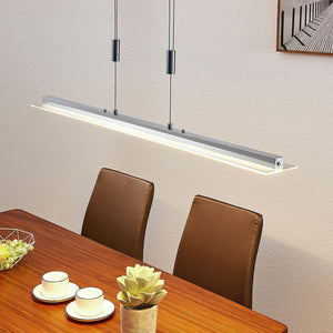 B-Ware Lindby Pendelleuchte Hängeleuchte LED Balkenleuchte Sladja chrom Glas Touchdimme