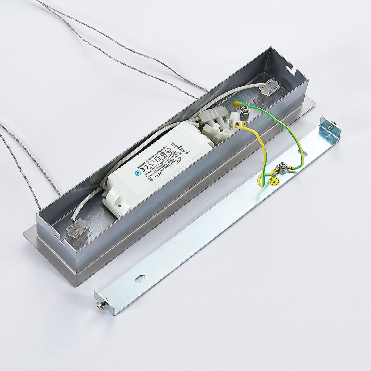 Lindby Pendelleuchte Hängeleuchte LED Balkenleuchte Sladja chrom Glas Touchdimme - 4251096549119