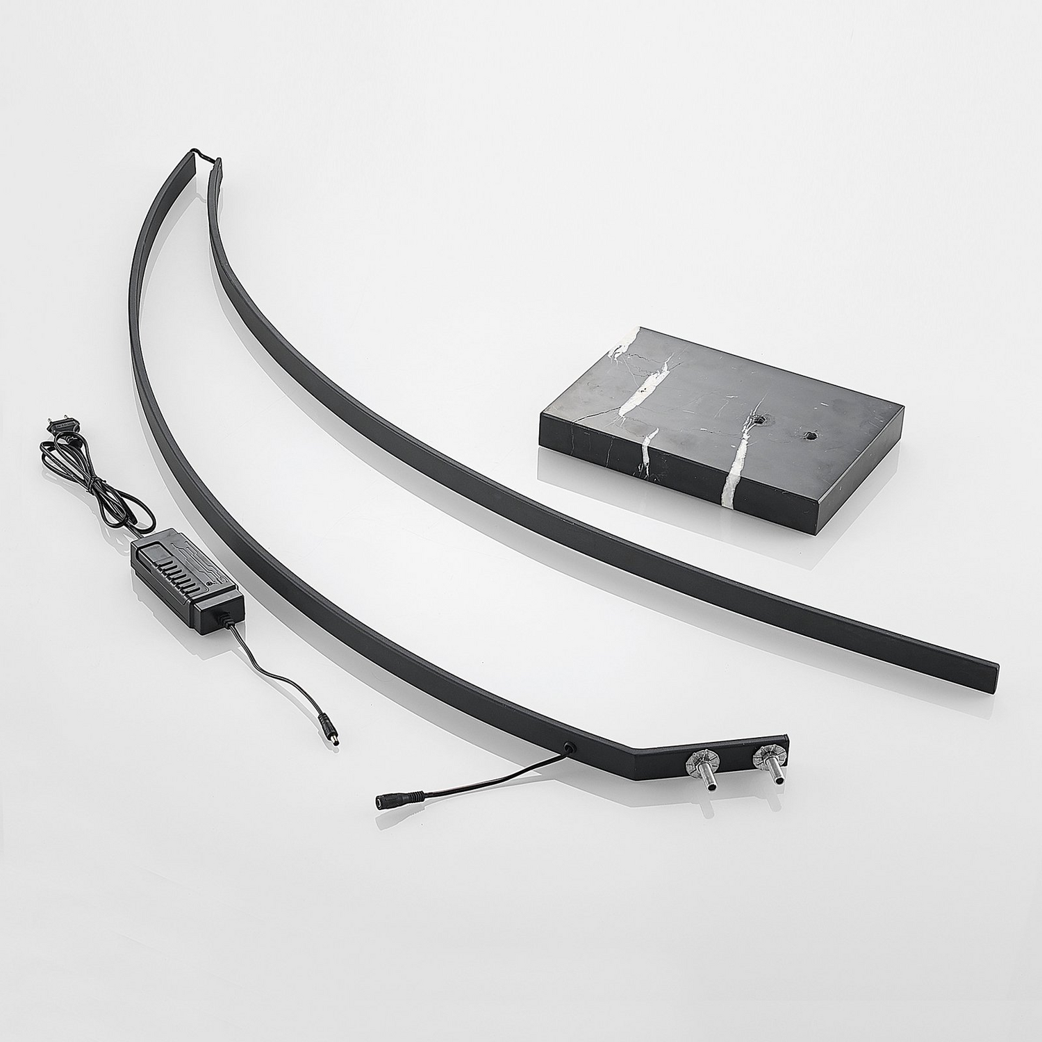 B-Ware Lindby Stehlampe Bogenlampe Led Kendra Schwarz Dimmbar Aluminium Lampe 2 Stück - 4251096592641