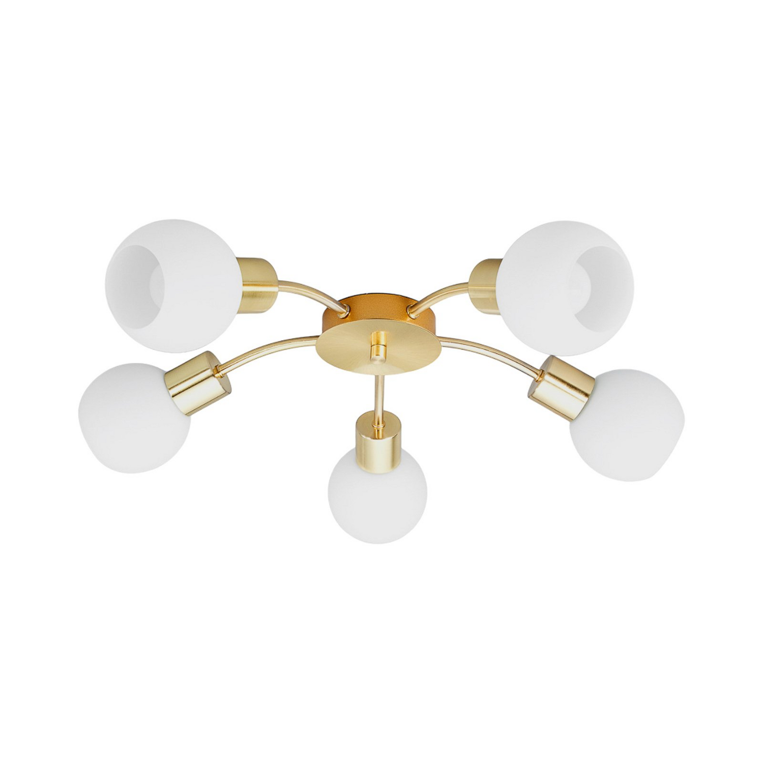 B-Ware Lindby Deckenleuchte Deckenlampe Elaina Messing Glas Opalglasschirme Rund