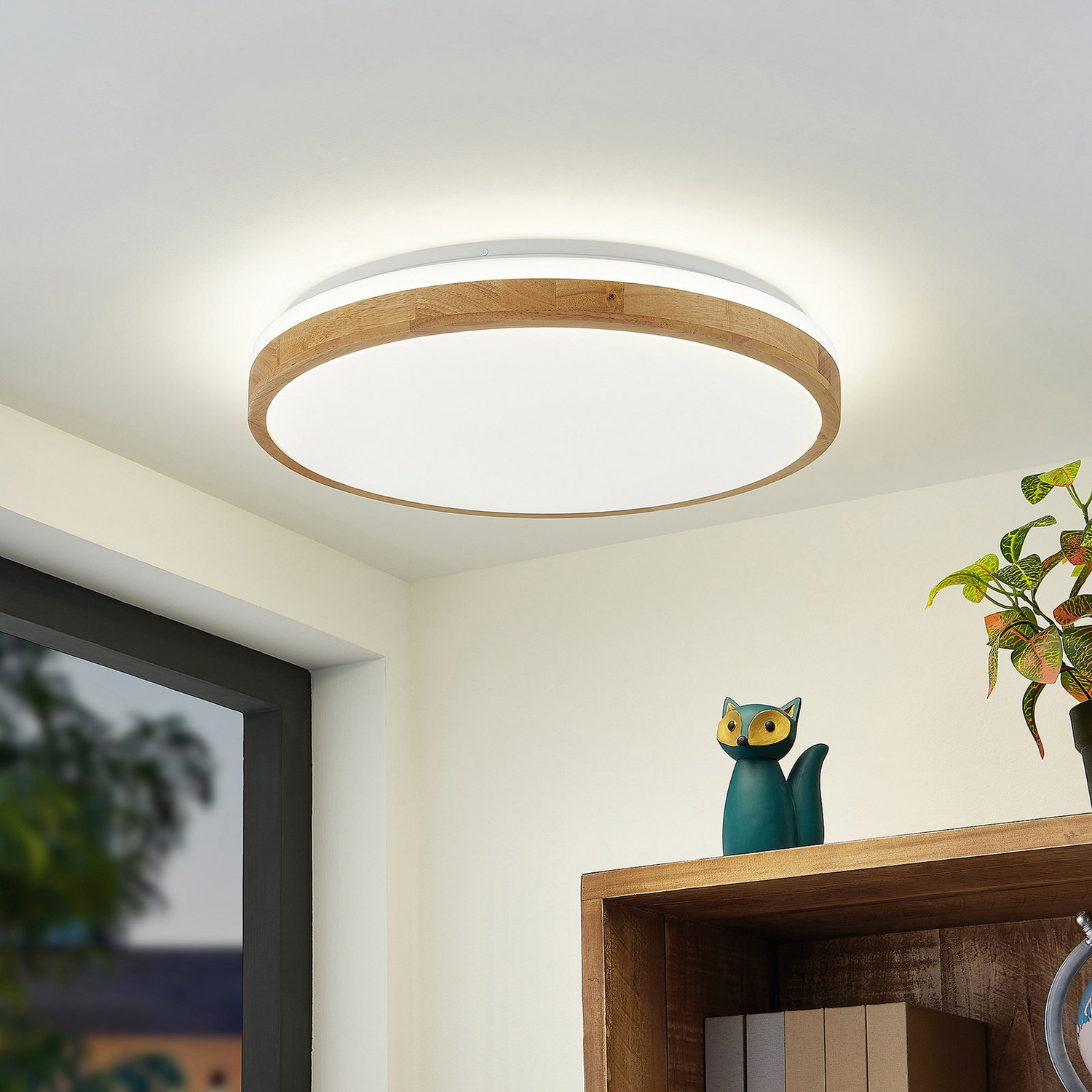 B-Ware Lindby Deckenleuchte Deckenlampe Led Holz Emiva Dimmbar Rund Siehe Text/Foto - 4251911711967