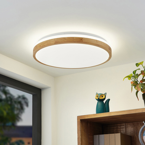 B-Ware Lindby Deckenleuchte Deckenlampe Led Holz Emiva Dimmbar Rund Siehe Text/Foto