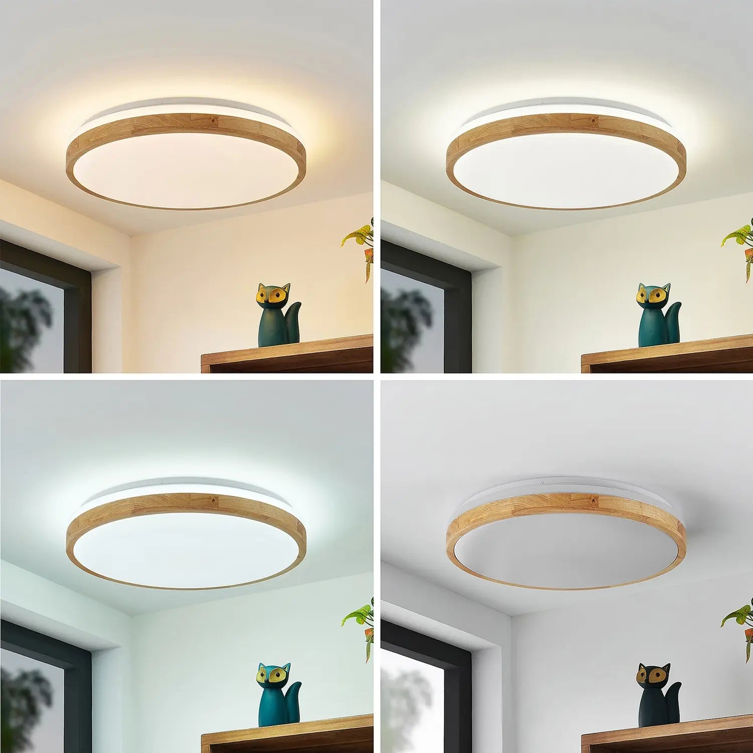 B-Ware Lindby Deckenleuchte Deckenlampe Emiva Led Fernbedienung Holz Weiß Kunststoff10