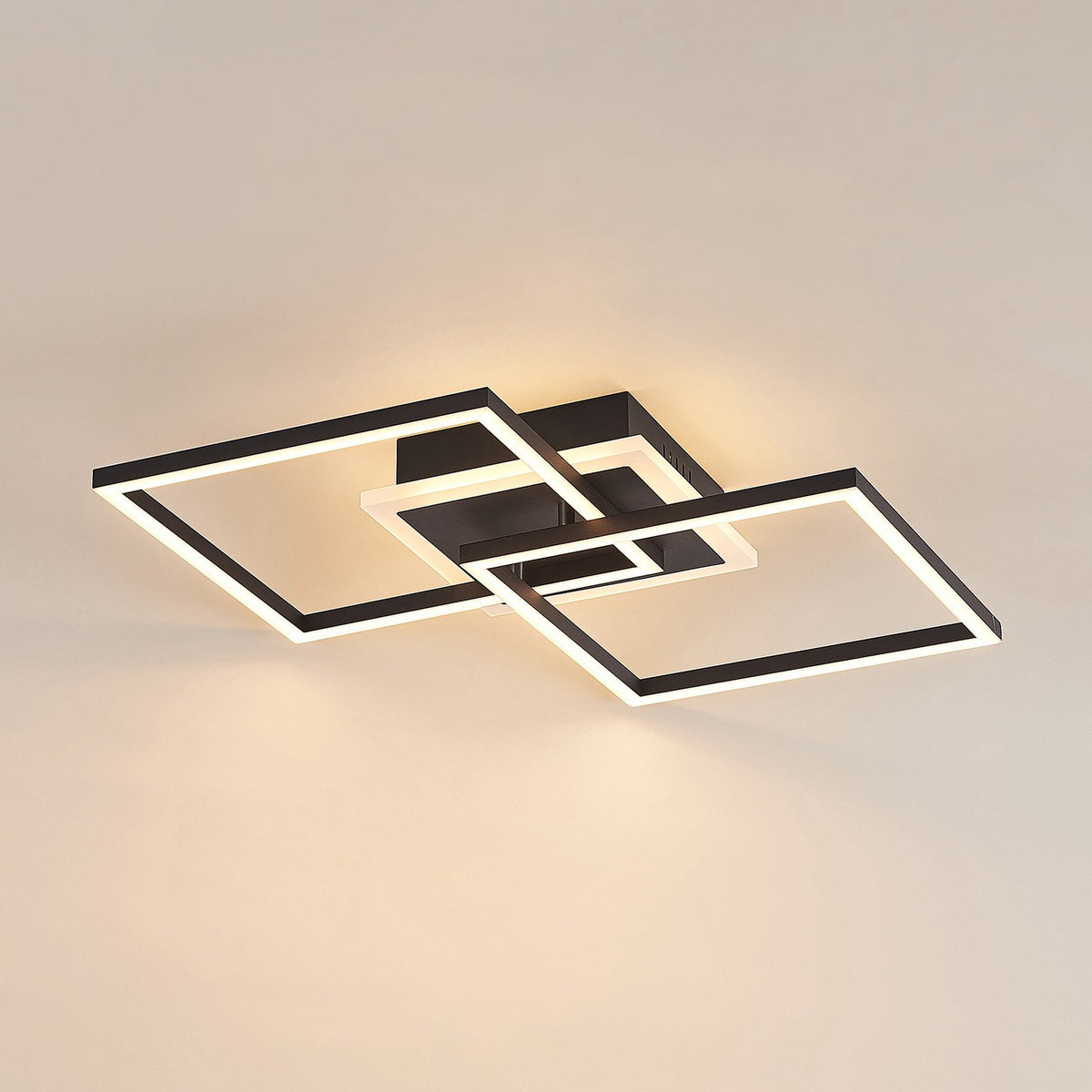 Lindby Deckenleuchte Deckenlampe LED Fjardo schwarz Fernbedienung dimmbar CCT - 4251911705652