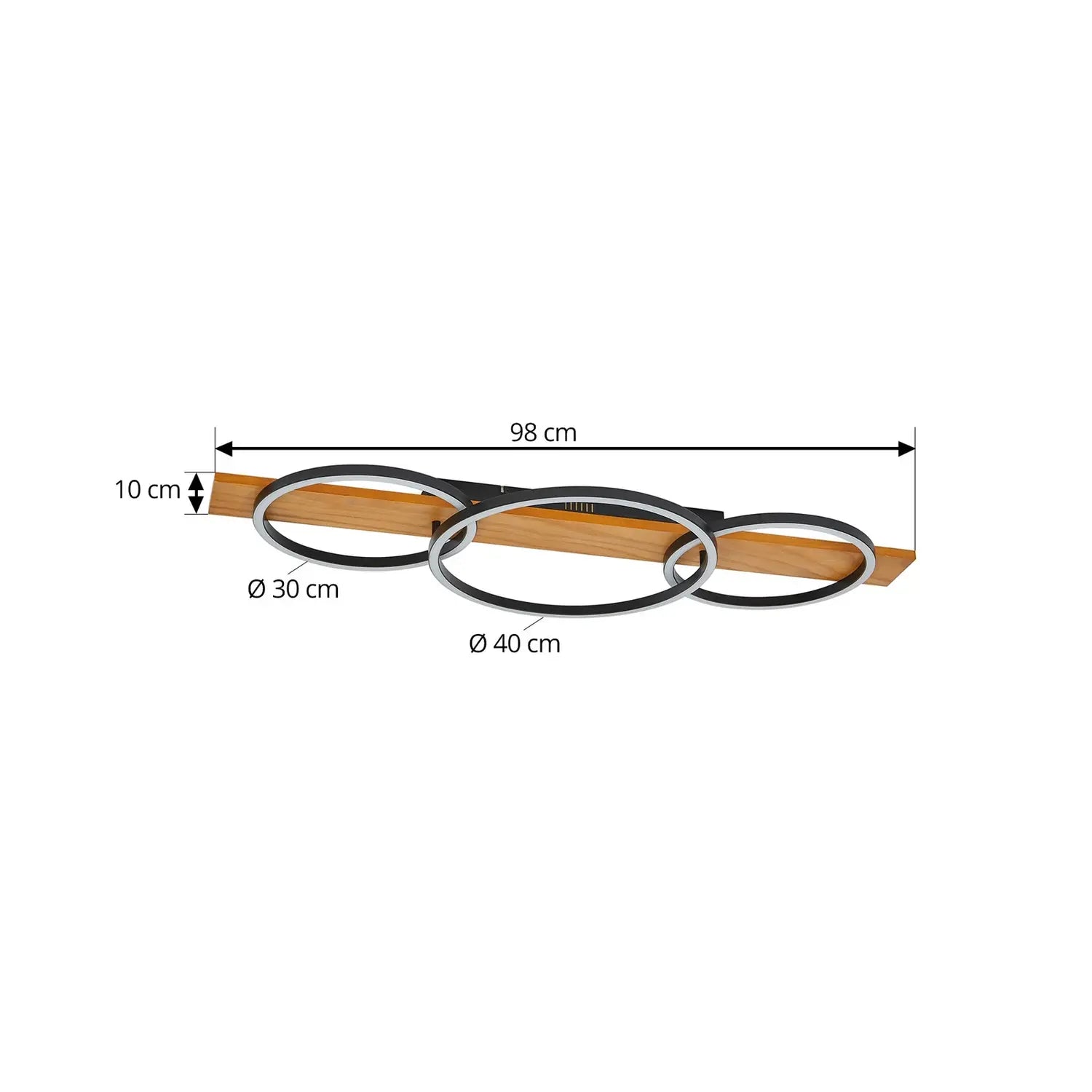 B-Ware Lindby Deckenleuchte Deckenlampe Led Galad Holz Schwarz Lampe Leuchte 3flg 98cm  - 10030112