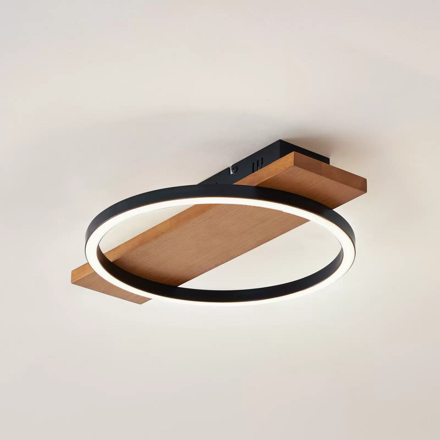 Lindby Led Deckenlampe Galad Deckenlampe Deckenlicht Schwarz Holz  30 Cm Dimmbar B-Ware - 4251911791662