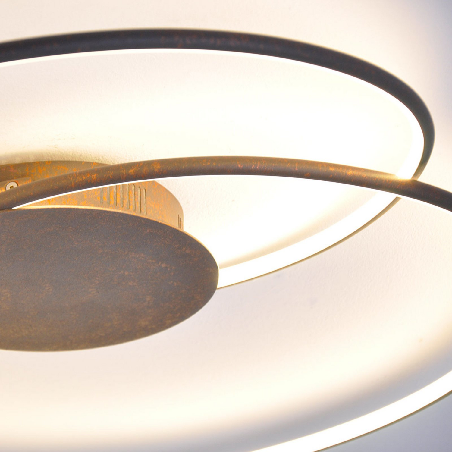 B-Ware Lindby Deckenleuchte Deckenlampe Led Joline Rostbraun Metall Chrom Lichtlampe953