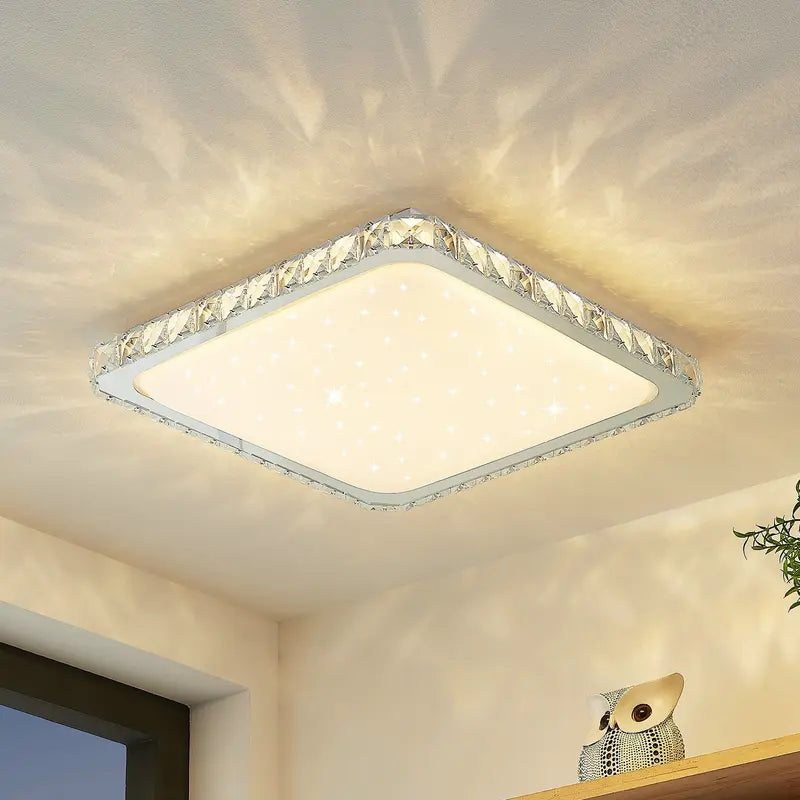 B-Ware Lindby Deckenlampe Deckenleuchte Led Kristall Fernbedienung Lorand Weiß Chrom172