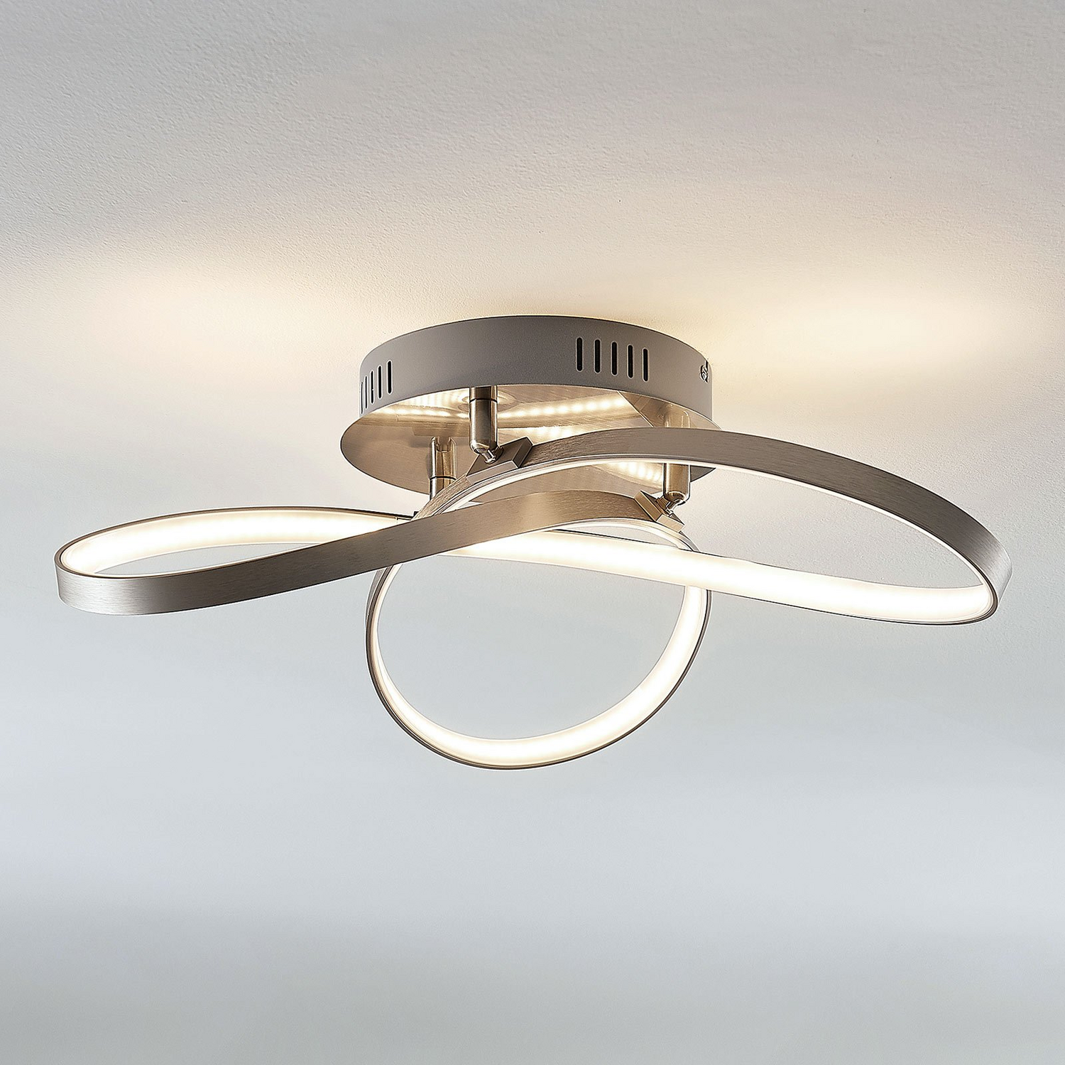 B-Ware Lindby Deckenleuchte Deckenlampe Led Saliha Nickel Metall Siehe Text - 4251096537055