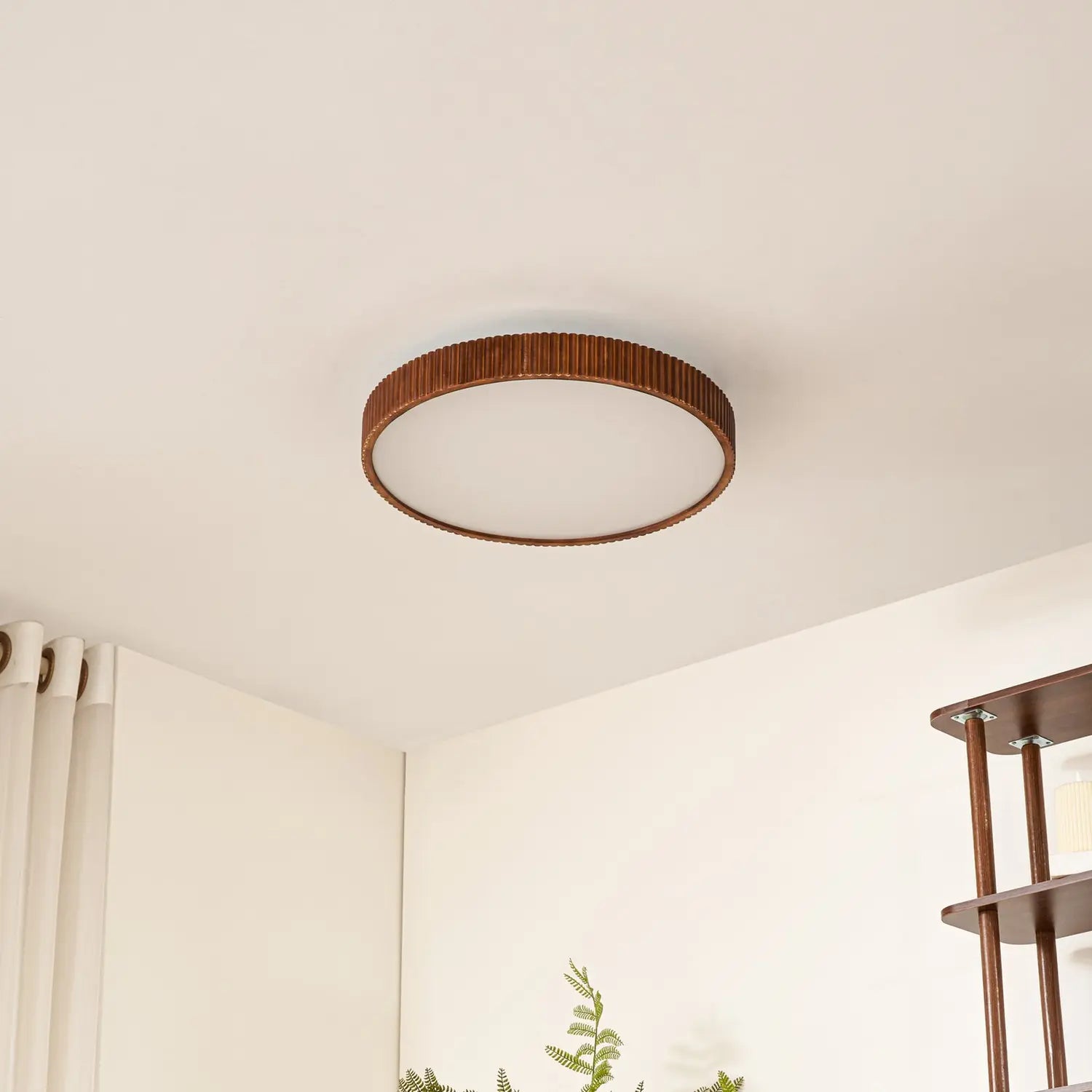 B-Ware Lindby Deckenleuchte Deckenlampe Led Velua Fernbedienung Weiß Holz Dunkel Cct67