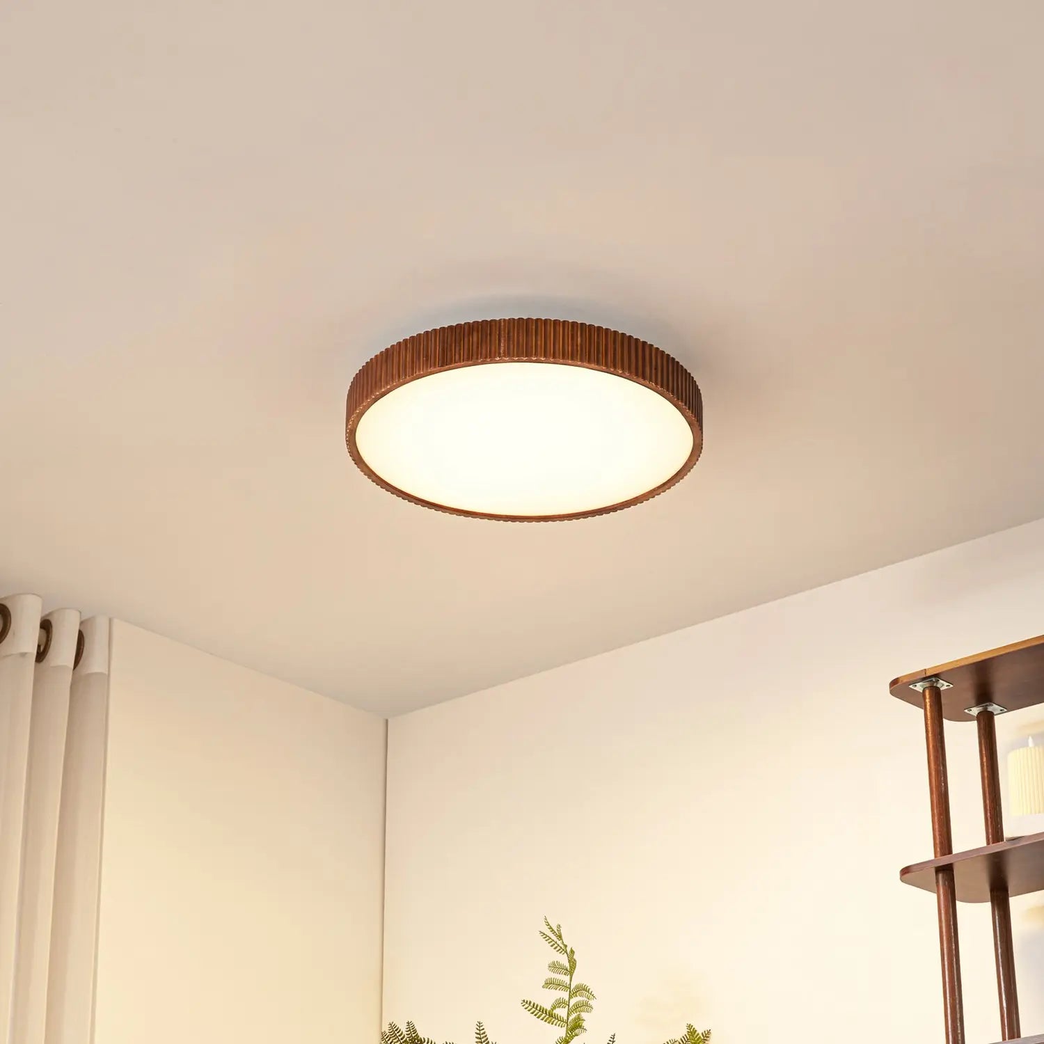 B-Ware Lindby Deckenleuchte Deckenlampe Led Velua Fernbedienung Weiß Holz Dunkel Cct67