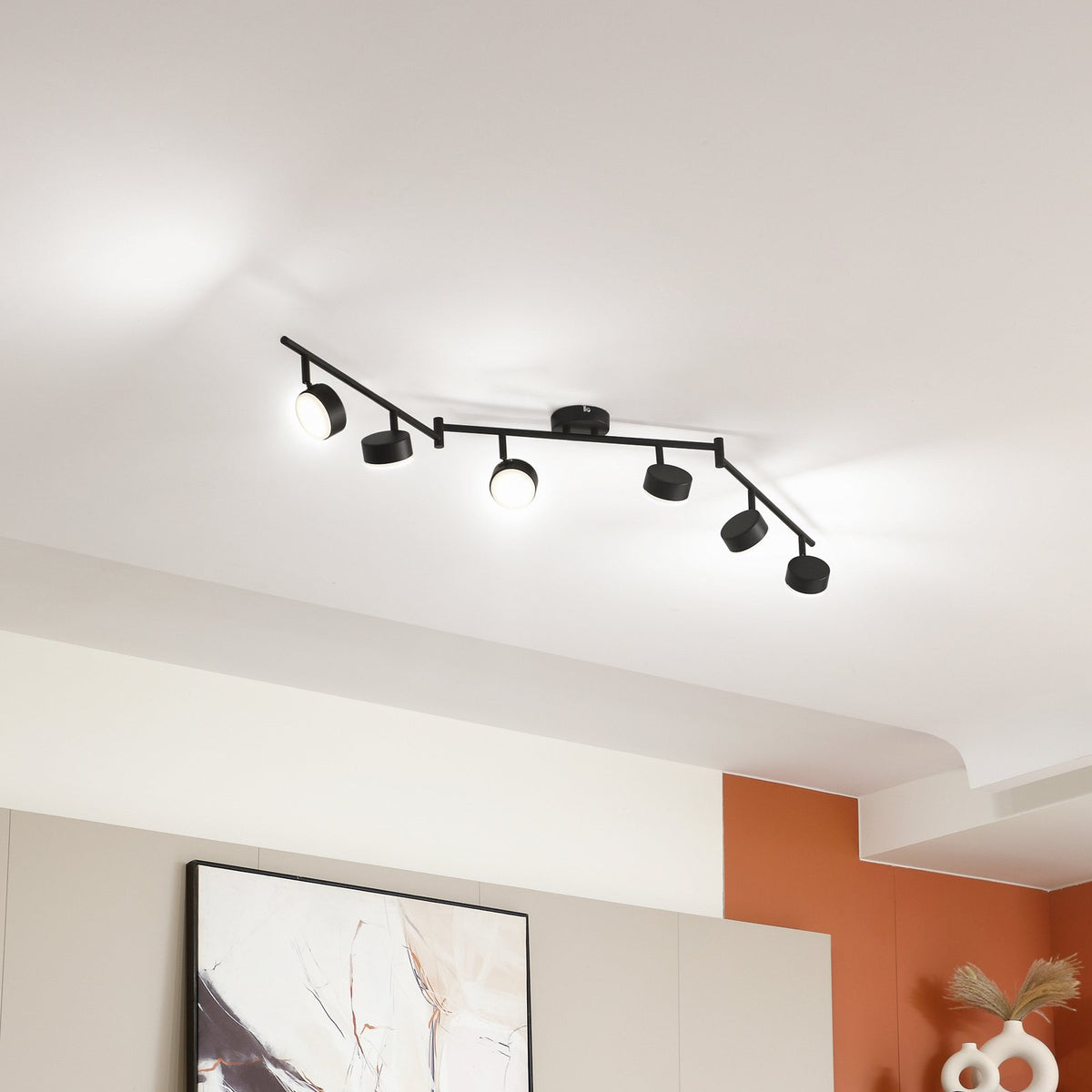 Lindby Deckenleuchte Lampen LED schwarz matt GX53 Beleuchtung 6 flammig845 - 4251911770391