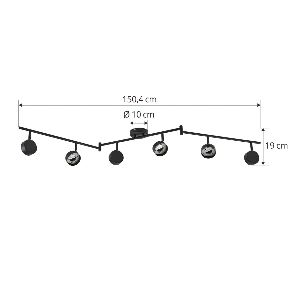 Lindby Deckenleuchte Lampen LED schwarz matt GX53 Beleuchtung 6 flammig845 - 4251911770391