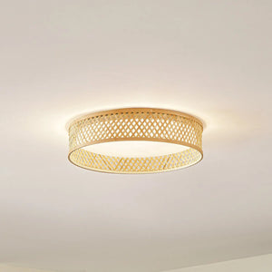 B-Ware Lindby Deckenleuchte Deckenlampe Led Bambus Holz Hell Weiß Wohnzimmer Beleuchtun