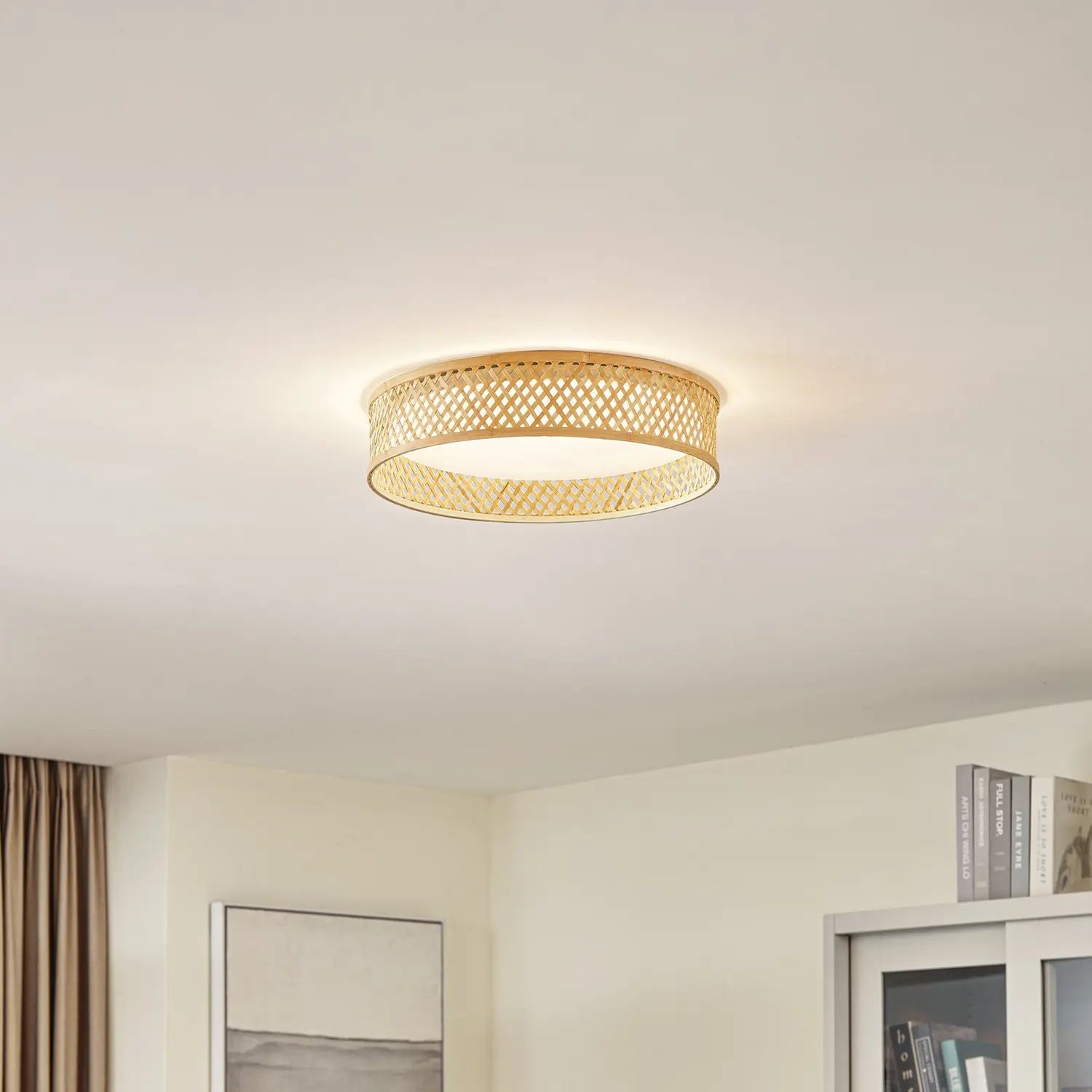 B-Ware Lindby Deckenleuchte Deckenlampe Led Bambus Holz Hell Weiß Wohnzimmer Beleuchtun - 4251911794618