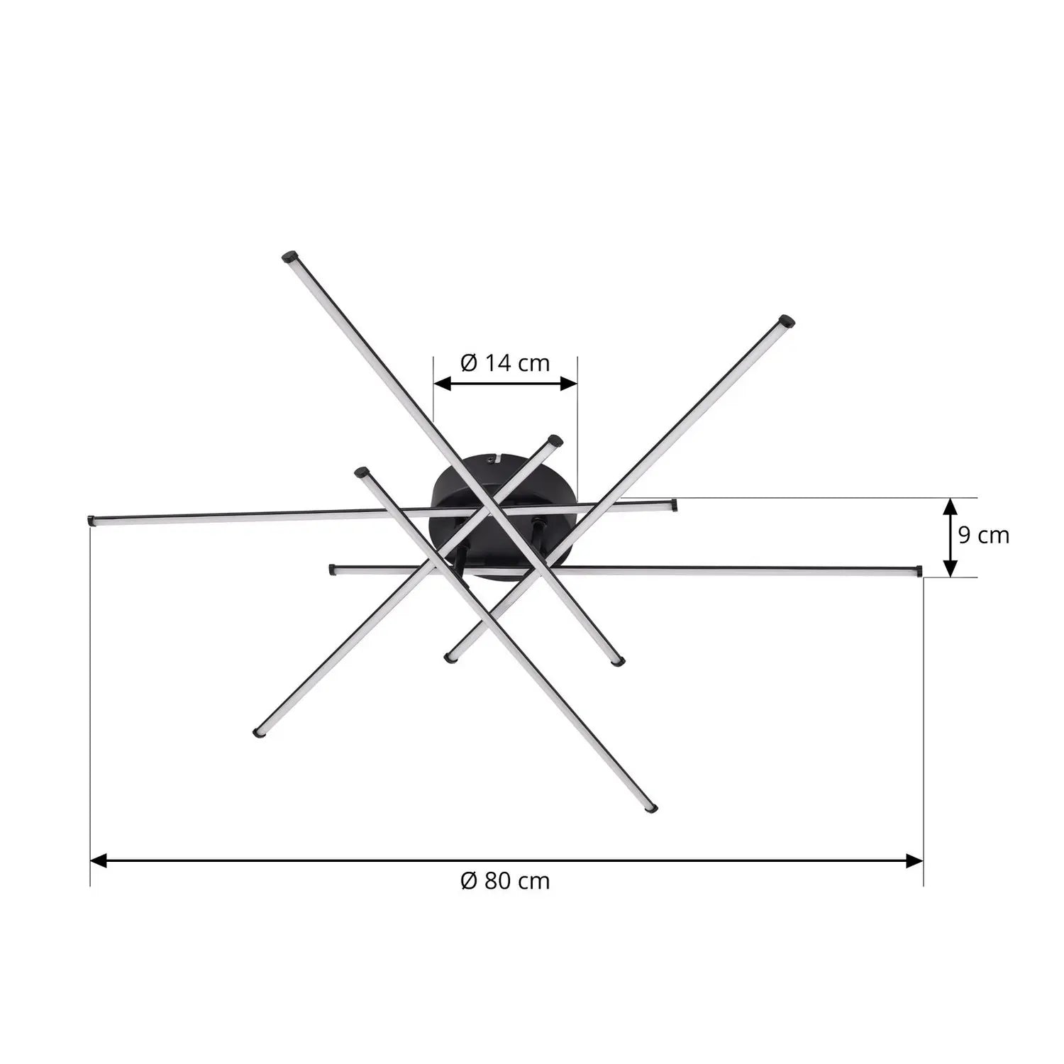 B-Ware Lindby Deckenleuchte Lampe Led Elviano Schwarz ø 80 Cm 3000 K Aluminium Leuchte - 4255830901966
