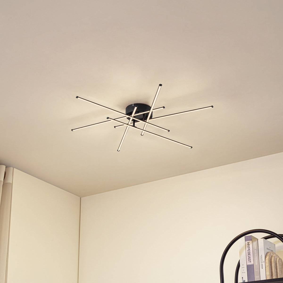 Lindby Deckenleuchte Lampe LED Elviano schwarz Ø 80 cm 3000 K Aluminium Leuc373 - 4255830901966
