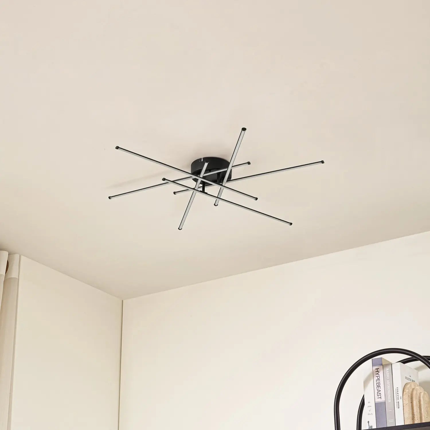 B-Ware Lindby Deckenleuchte Lampe Led Elviano Schwarz ø 80 Cm 3000 K Aluminium Leuchte - 4255830901966