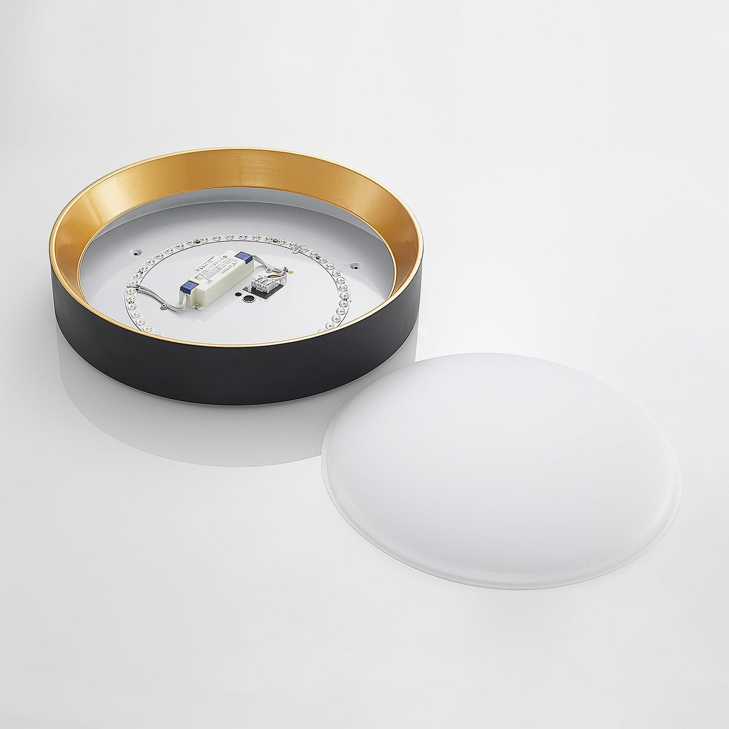 B-Ware Lindby Deckenleuchte Zimmerlampe Led Kambia Schwarz Gold Aluminium Acryl 55 Cm - 4251911702675