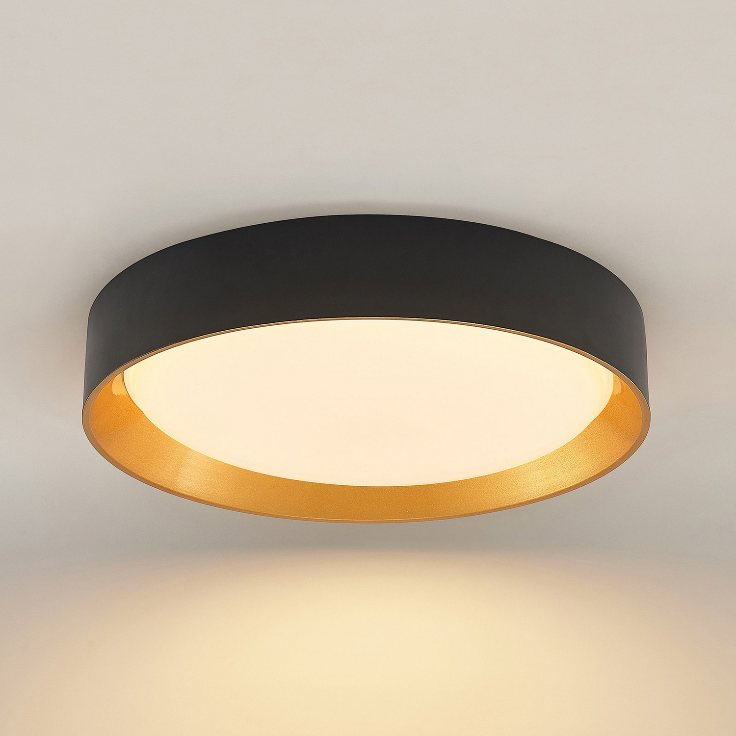 B-Ware Lindby Deckenleuchte Zimmerlampe Led Kambia Schwarz Gold Aluminium Acryl 55 Cm - 4251911702675