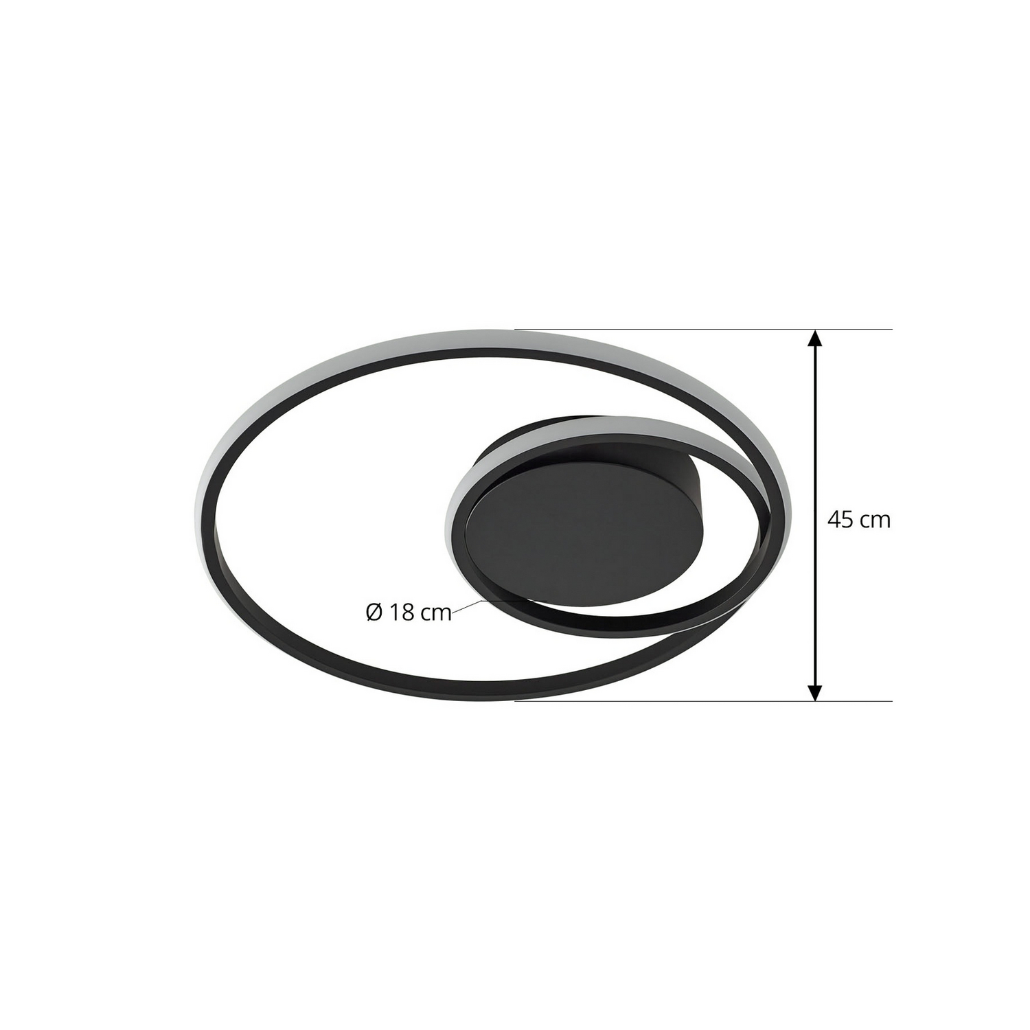 B-Ware Lindby Led Deckenleuchte Lampe Kyron Schwarz Aluminium Dimmbar ø45 Cm Leuchte