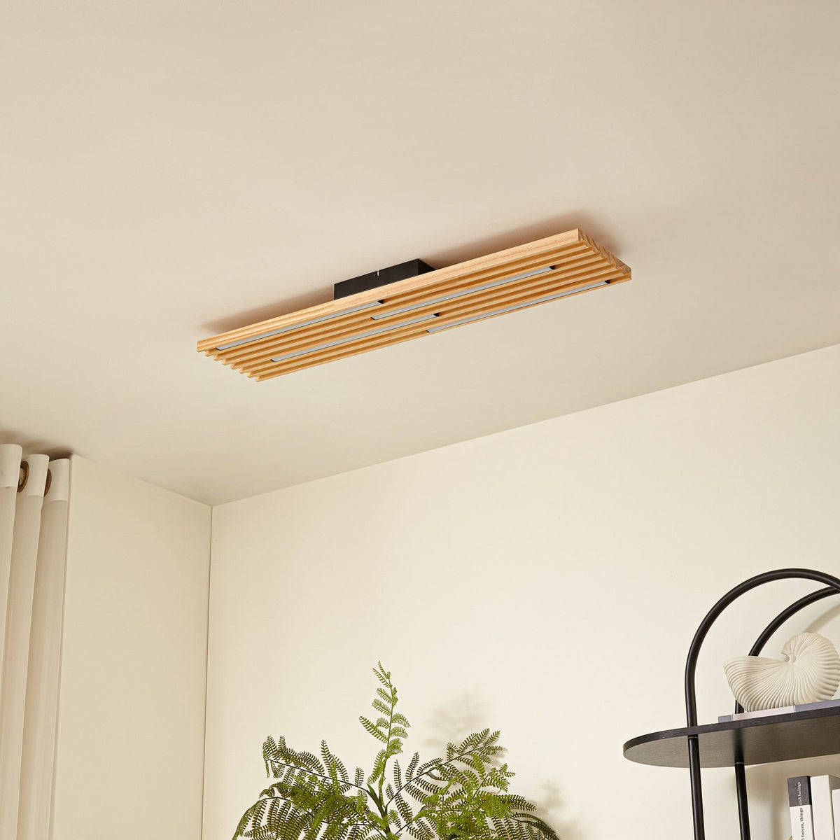 Lindby LED-Deckenleuchte Leuchte Madero LED Kiefernholz 90cm x 20cm Holz 3000 K - 4255830903328